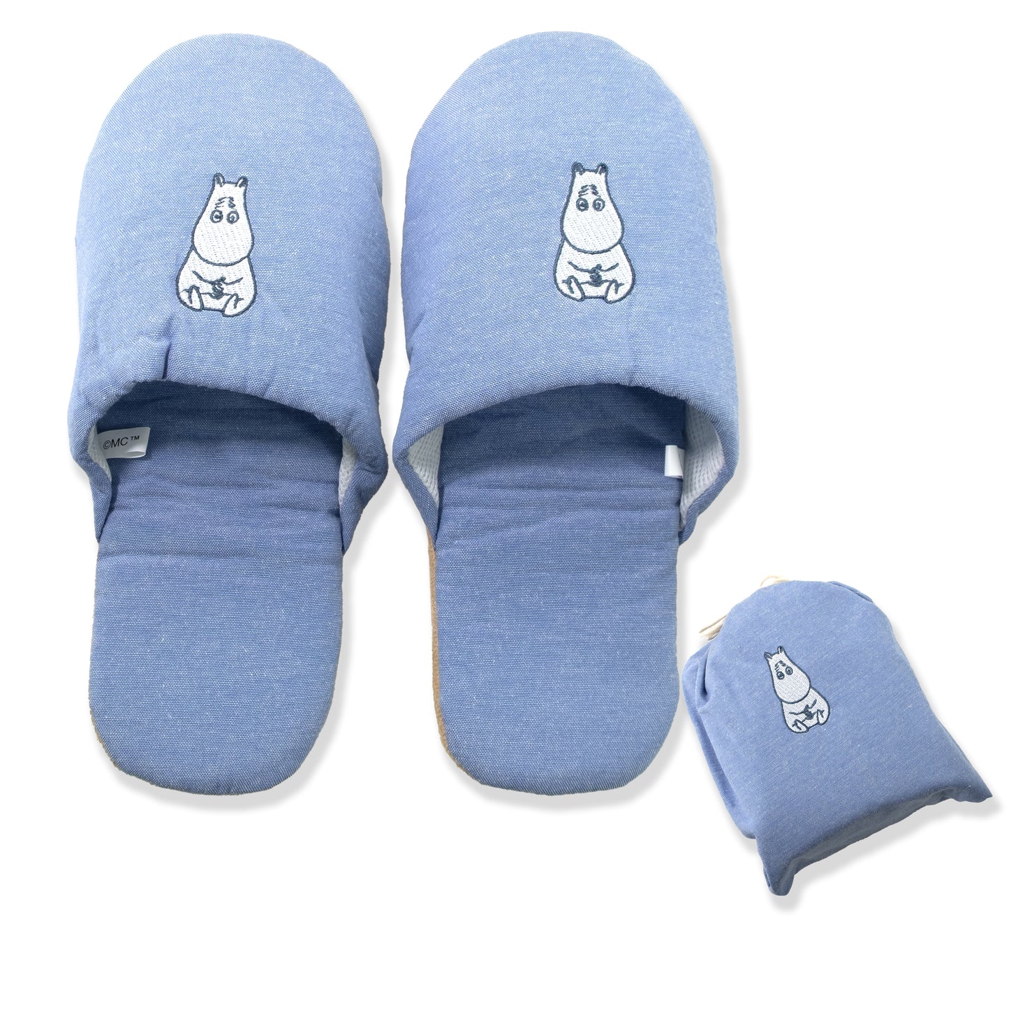 MOOMIN 姆明旅行摺疊拖鞋連收納袋