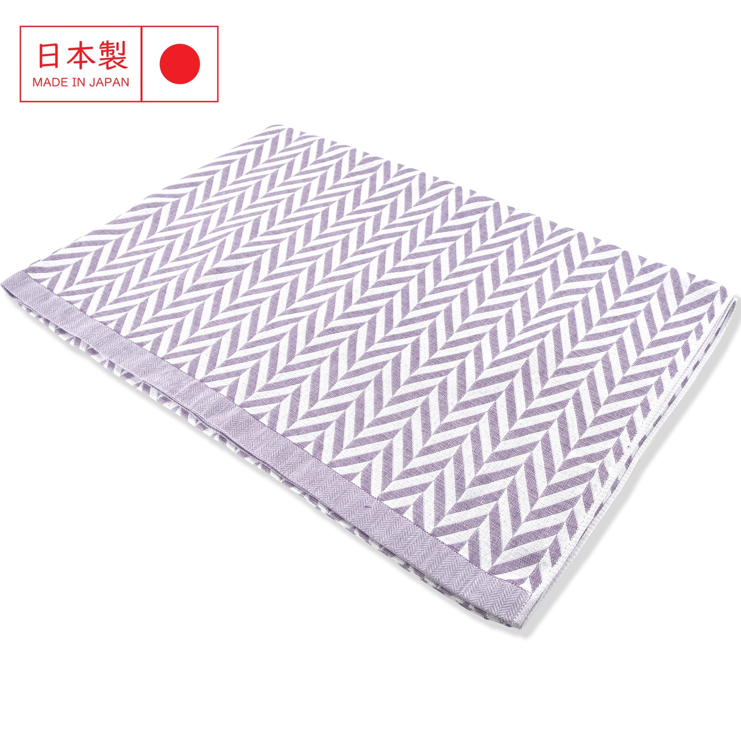 日本今治製純棉人字紋提花毛巾冷氣被-紫色b