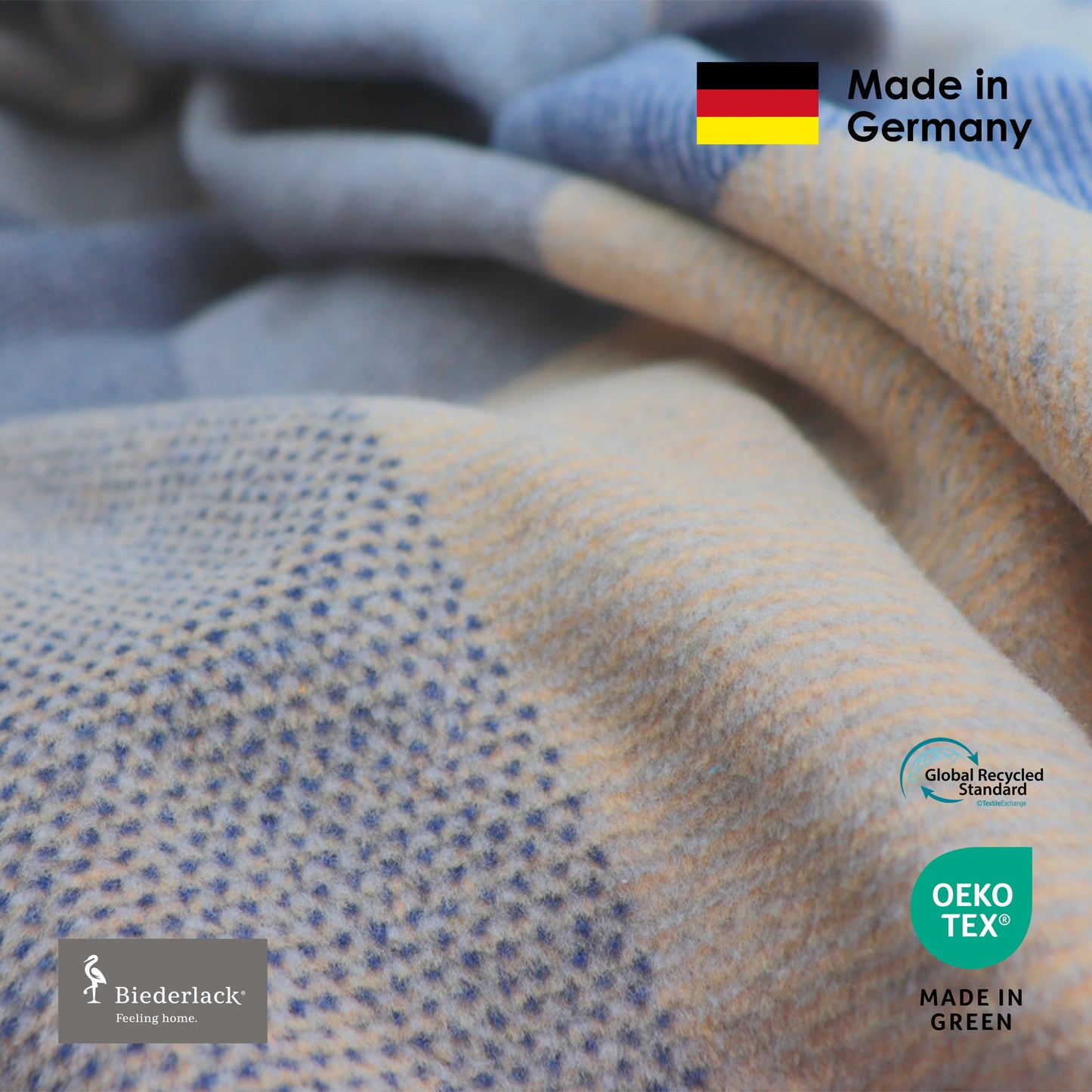 Premium 100% Cotton Blanket BLUE WOVEN