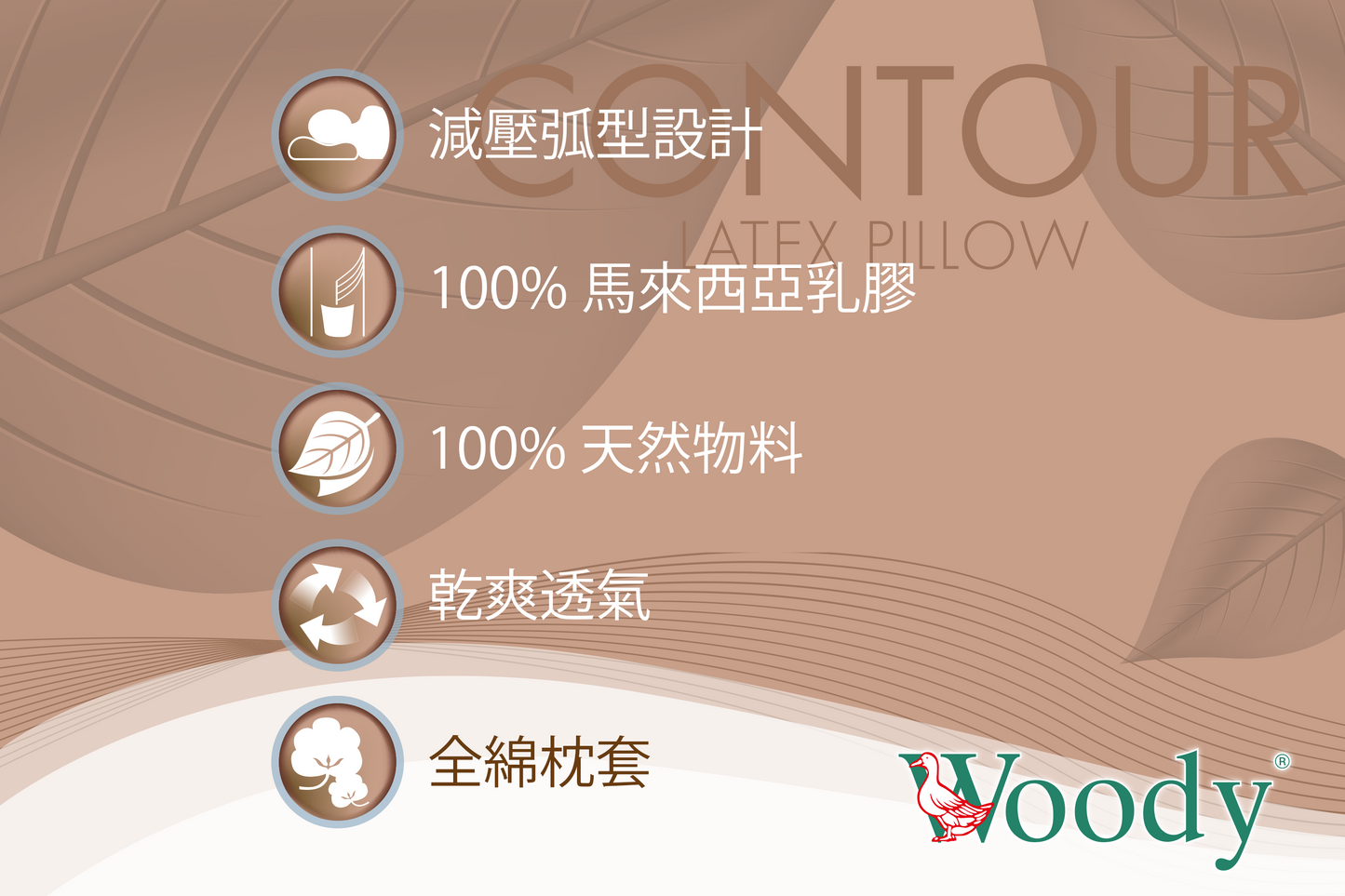 100% Natural Latex Pillow - Contour