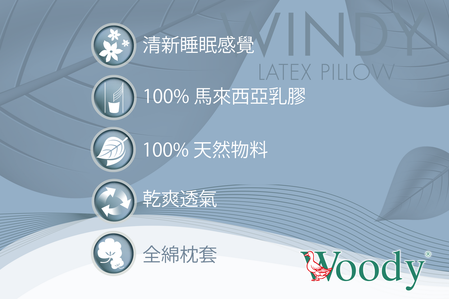 100% 全天然乳膠枕頭 傳統型
