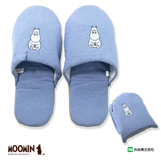 MOOMIN 姆明旅行摺疊拖鞋連收納袋