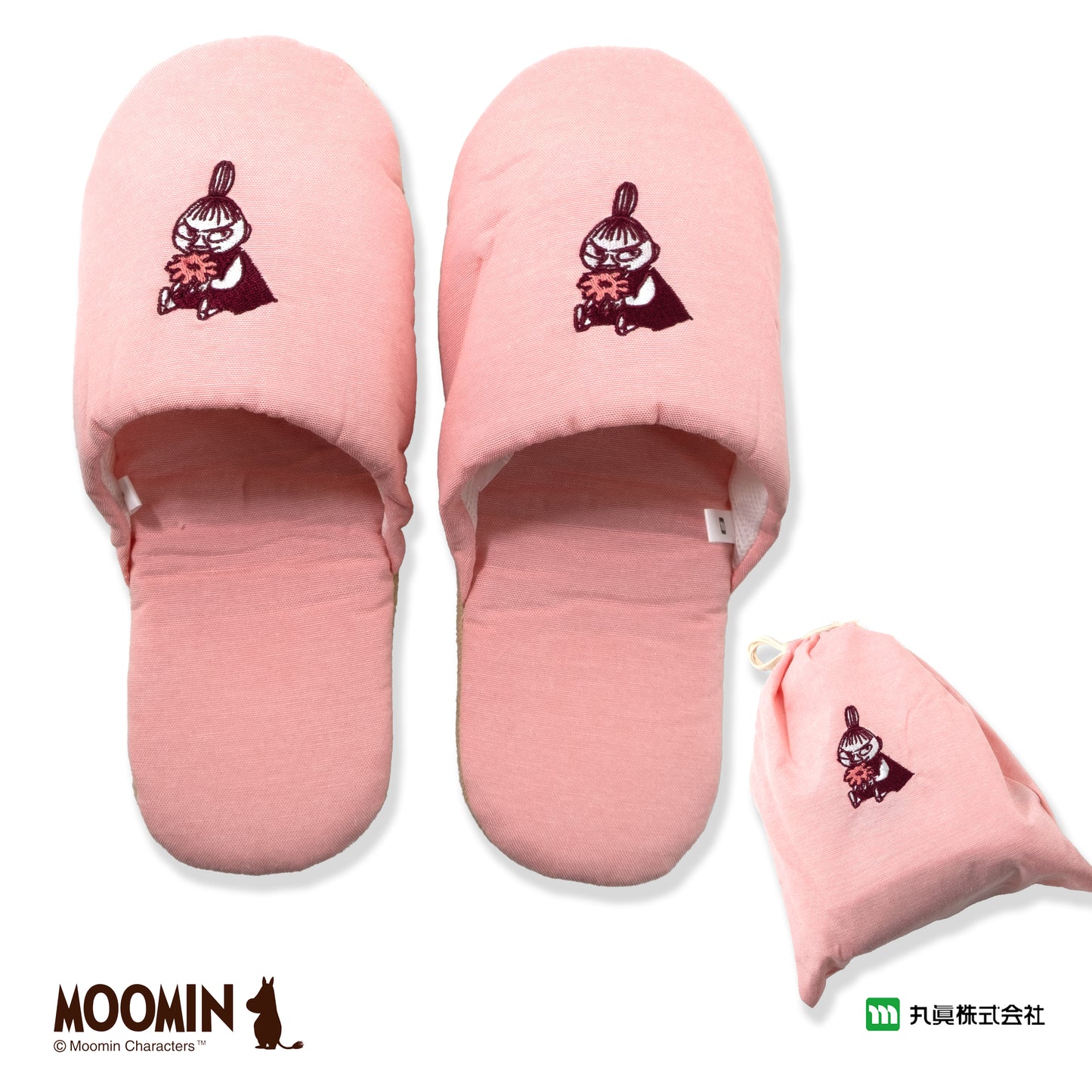 姆明小美旅行摺疊拖鞋連收納袋