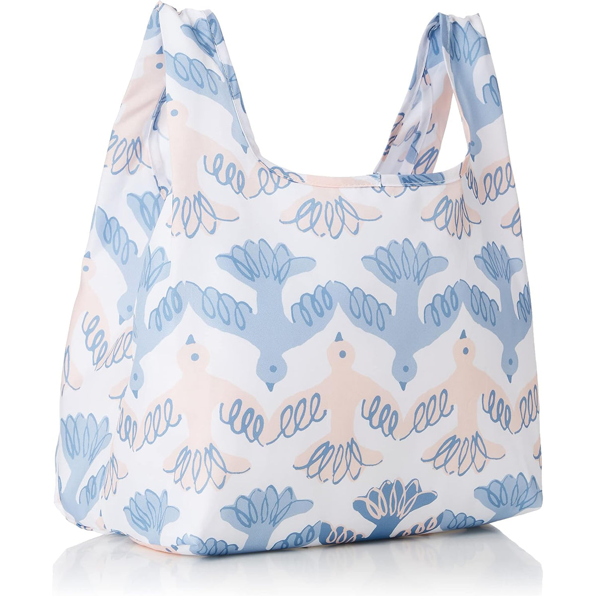 Finlayson Muutto Pink & Blue Bird-Print Foldable Recycled Bag