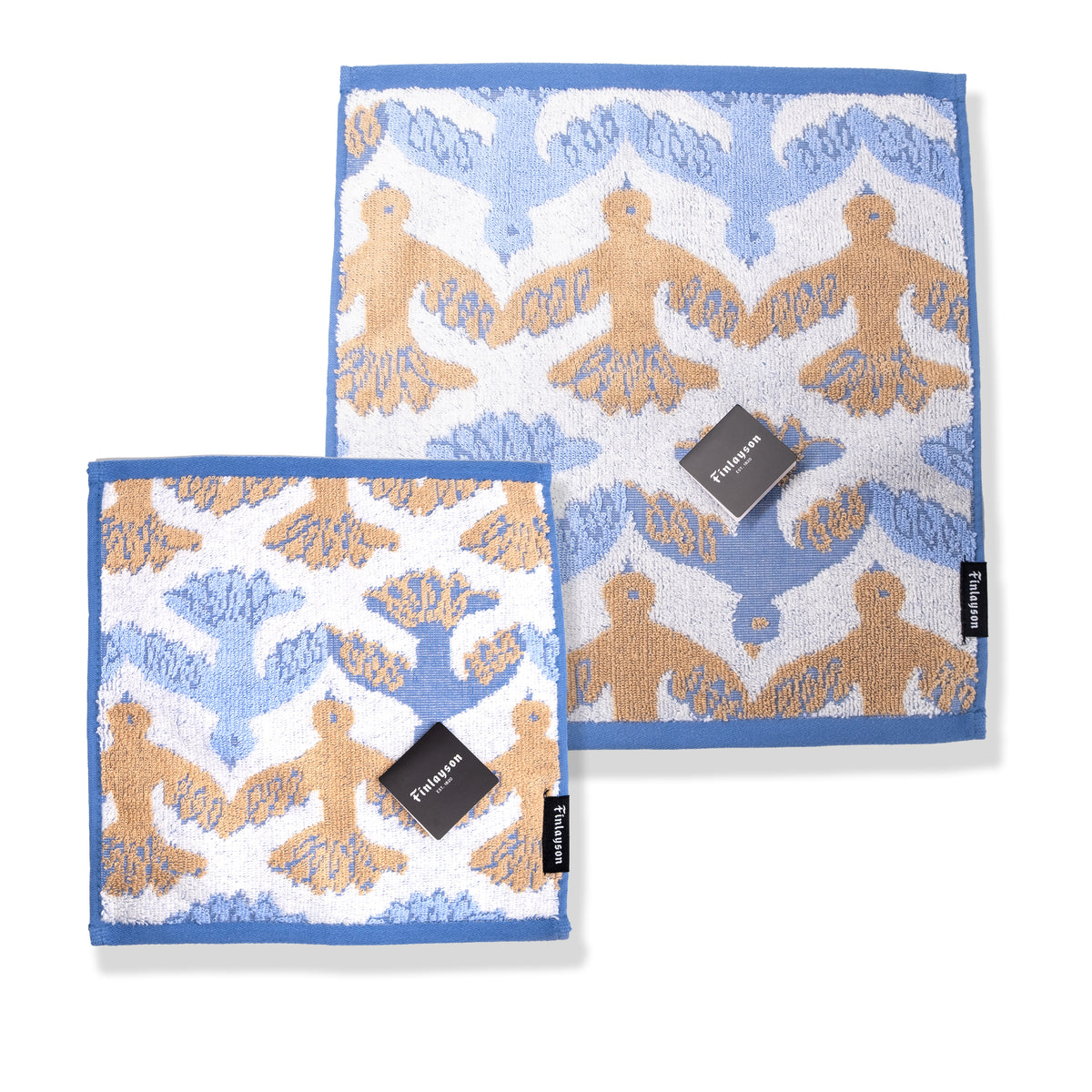 Finlayson Muutto Organic Cotton Zero-Twist Towel – Blue & Beige