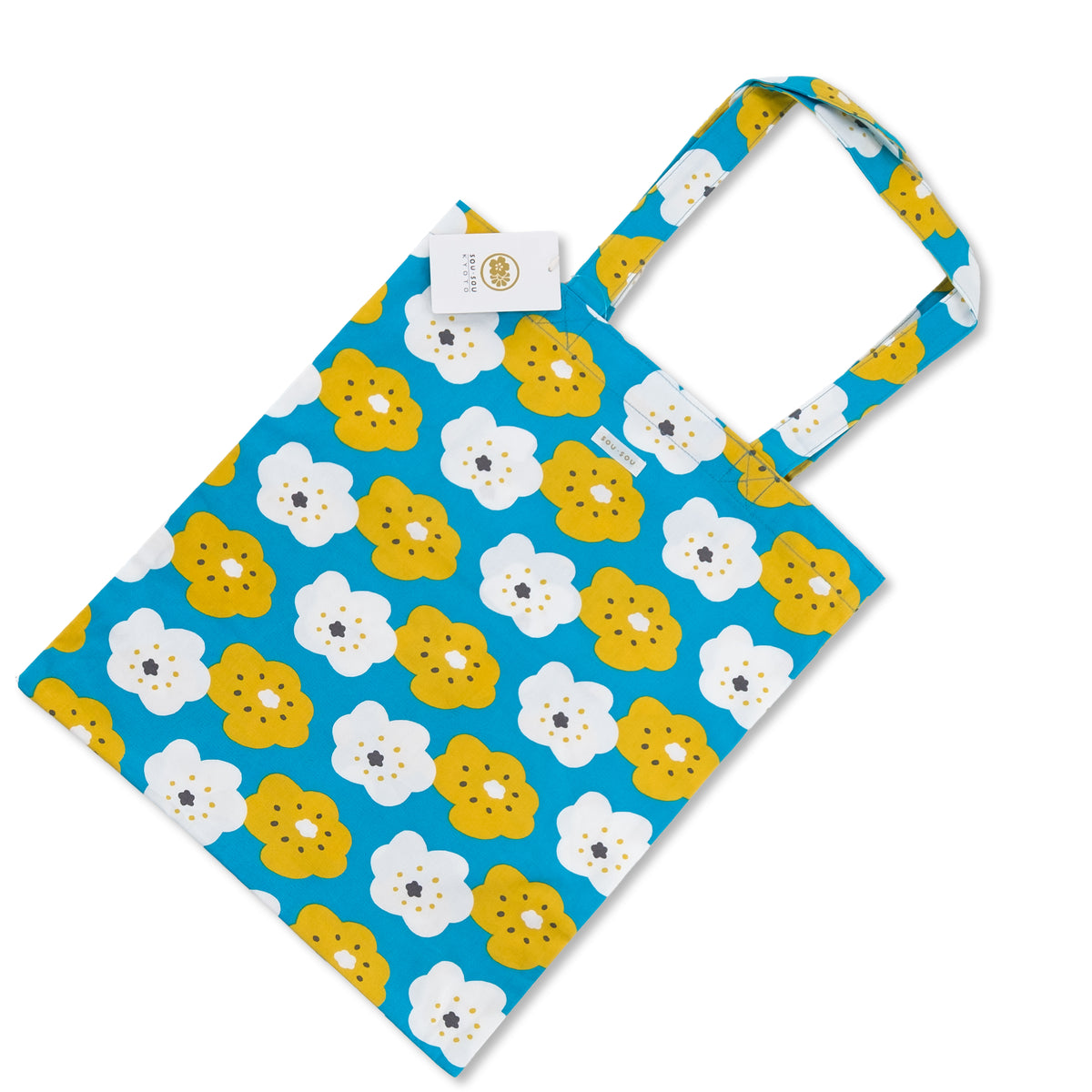 Made in Japan SOU・SOU Blue Floral Cotton Tote Bag