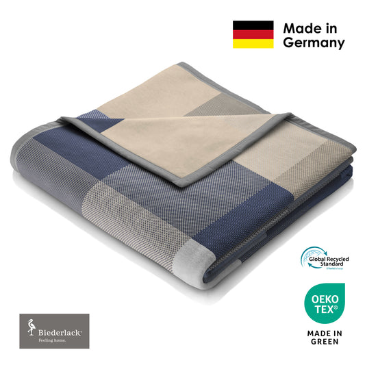 Premium 100% Cotton Blanket BLUE WOVEN