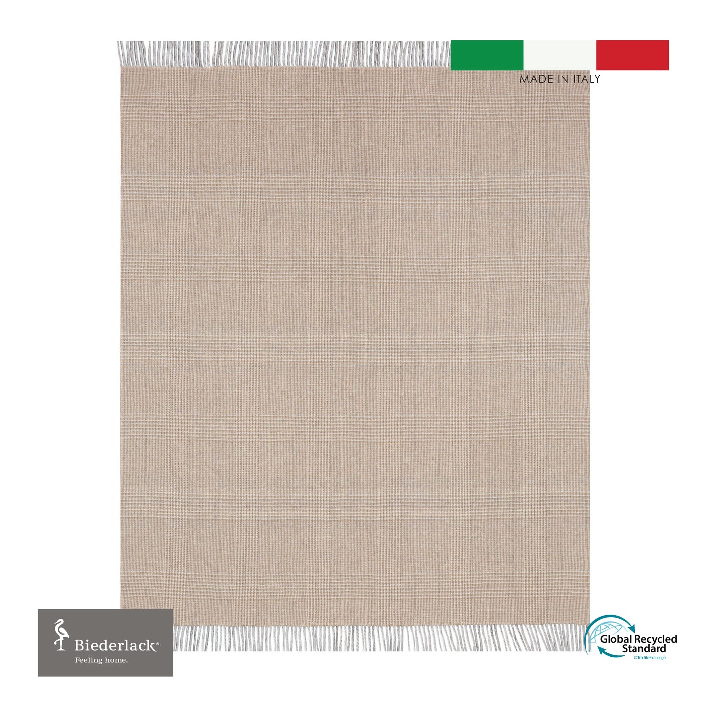 意大利製優質混茄士咩羊毛毯 TWIN CHECK