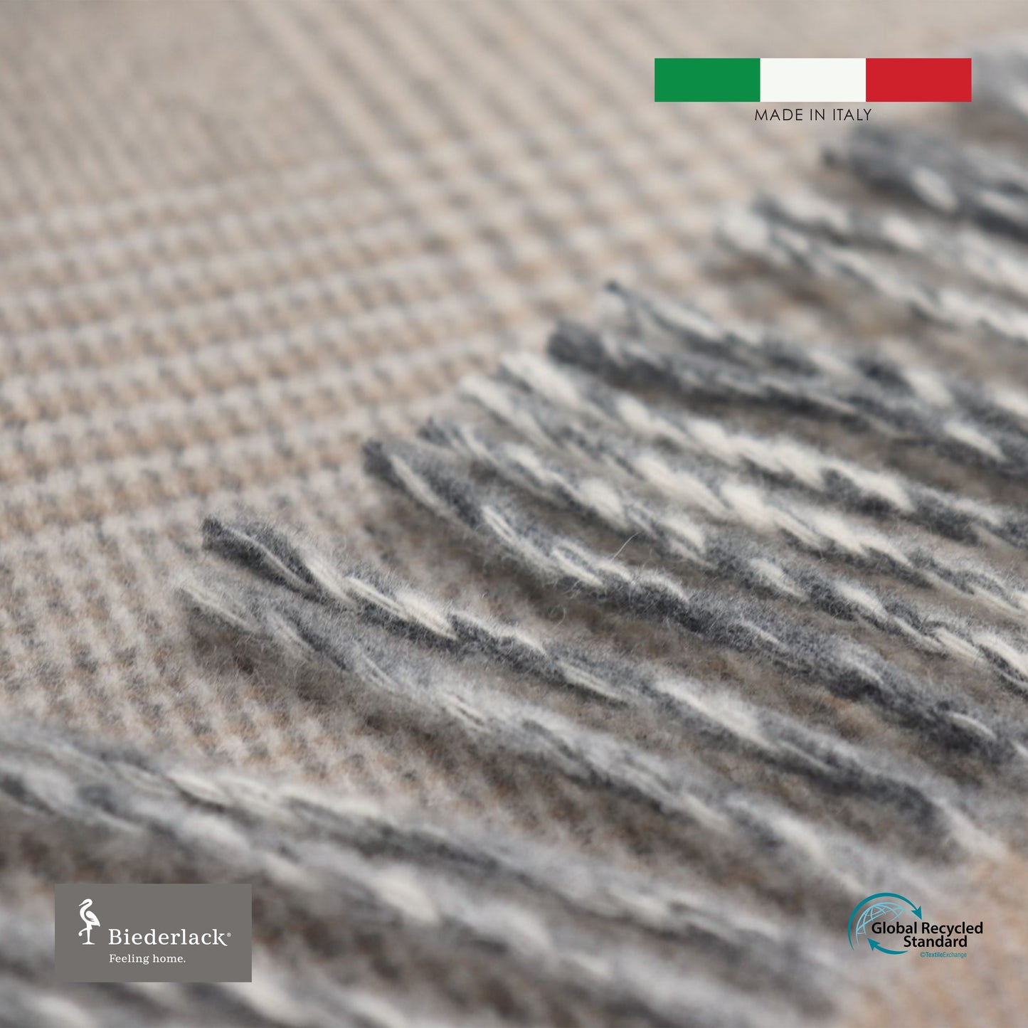 意大利製優質混茄士咩羊毛毯 TWIN CHECK