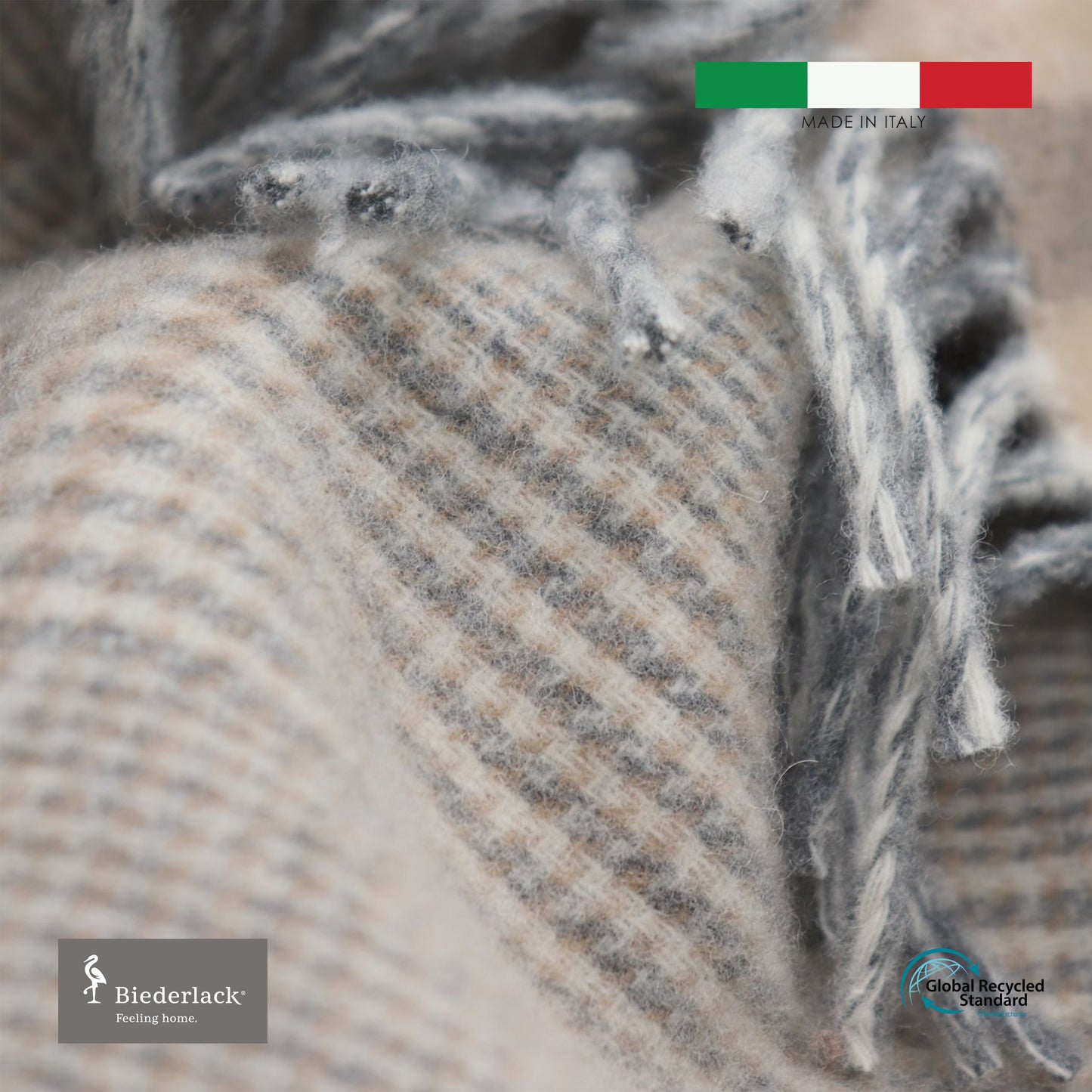 意大利製優質混茄士咩羊毛毯 TWIN CHECK