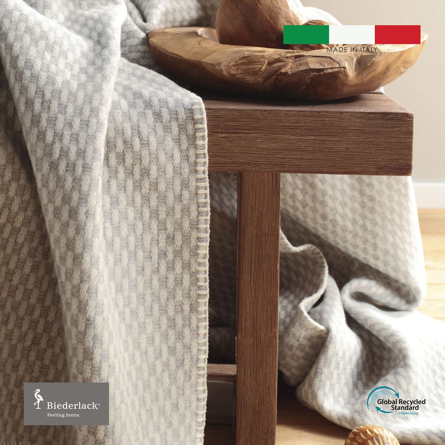 意大利製Merino美利奴羊毛毛毯 SILVER